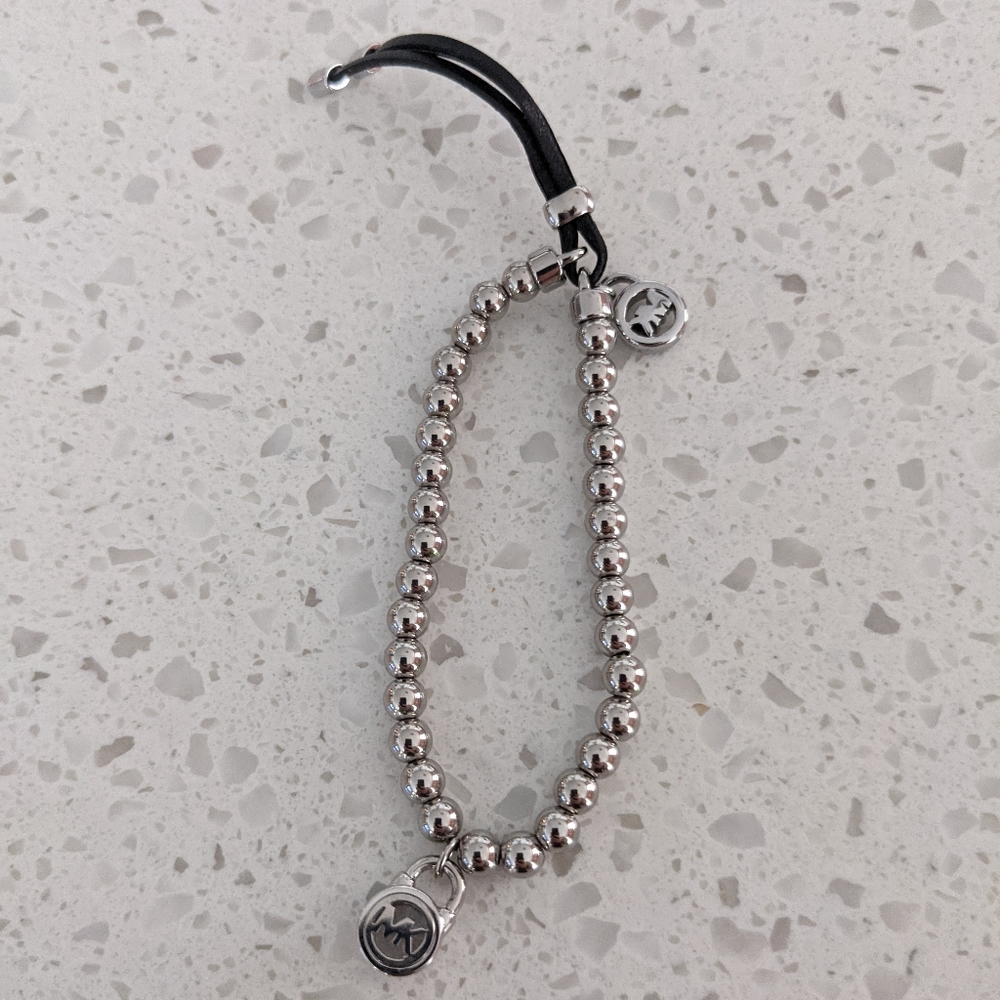 Michael Kors silver stretch beaded bracelet